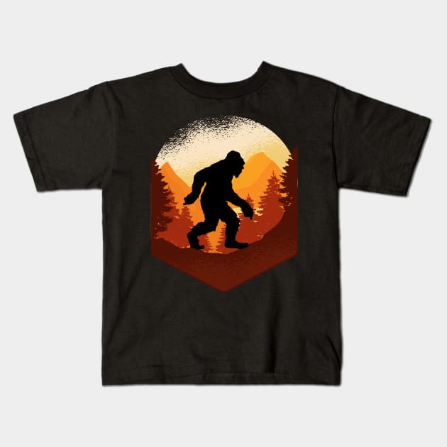 Funny Bigfoot and Sasquatch T Shirts Kids T-Shirt by DHdesignerPublic